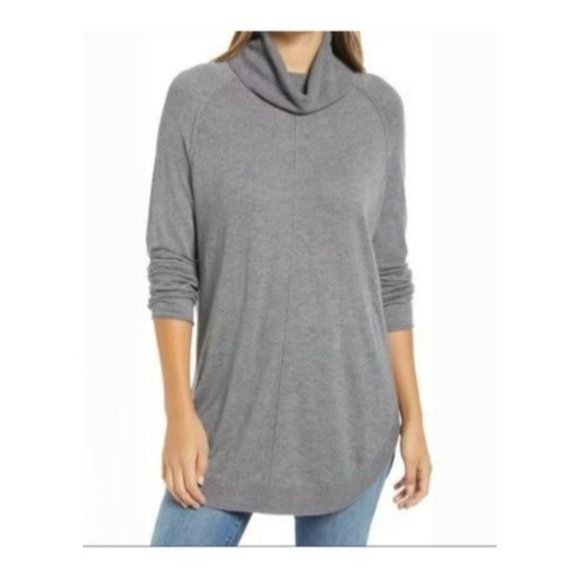 Caslon Nordstrom wool blend soft turtleneck tunic sweater size Small - Picture 1 of 11